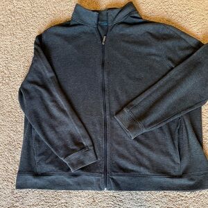 Perry Ellis Dark Grey Full-Zip Jacket 3XLT